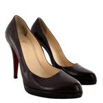 Christian Louboutin Dark Brown Leather Bianca Platform Pumps Heels Size 38 Photo 0