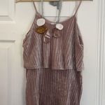 Ro & De  Crushed Velvet soft pink tank top with statement necklace. Photo 1