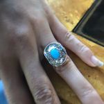 Natural Sleeping Beauty Turquoise Sterling Silver Southwestern Ring Size 8 Photo 2
