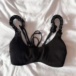 Hollister  Black Ribbed Smocked Bikini Top Size Small Photo 0