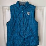 American Eagle Outfitters Medium Teal Puffer Button Vest Zippered Pocke… Photo 0