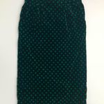 Annie Griffin Polka Dot Velvet Pencil Skirt Black Green‎ Photo 0