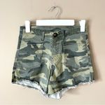 143 Story  | Green Camo High Waisted Cut Off Shorts Sz S Photo 0