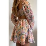 Showpo Ebonee Floral Mini Dress Cut Out Preppy Cottagecore Womens US 12 UK 16 Orange Photo 2