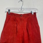Fashion House Red High Waist Vintage Suede Leather Pants Sz 6 Photo 1