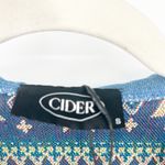 Cider NWT  Womens Southwestern Aztec Fair Isle Peter Pan Collar Denim Tunic Dress Photo 3