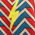 Aviator Nation  Geo Zig Bolt Embroidery Relaxed Pullover Hoodie Red Blue  Photo 2