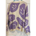Bailey‎ Rose Smiley Face Sweater Knit Pullover Crewneck Lavender Funky M Purple Size M Photo 4