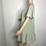 Cupshe Green Button Up Short Sleeve Flounce Dress Photo 1