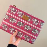 Crown & Ivy NWOT  a pink Faux Leather Elephant Print Zippered Pouch Photo 0
