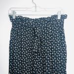 American Eagle Black Floral Print Belted High Rise Relaxed Pants Photo 2