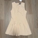 ZARA  Cream Godet Bow Short Dress - Size Large Photo 1