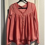We The Free Free People Shirt Womens Size XS Light Red  Kai Thermal Henley Boho Photo 0