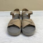 Kork-Ease  Ava Wedge Leather Platform Sandals Tan Gray Size 8 Photo 2