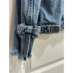 Levi's Women's Blue Studded Denim Jean Jacket with Bow Sleeves Size L Photo 6