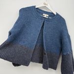 Illa Illa Blue Two Tone Chunky Knit Cropped Cardigan Sweater Size S/M Photo 2
