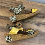 L'Artiste By Spring Step Radd Floral Cork Wedge Sandals Women's Yellow Size 9 Photo 7