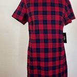 Lulus Cozy Corner Navy Blue and Red Plaid Dress Size XL Photo 1