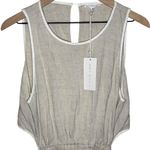 Little Lies Exceptionally Breezy Beige Linen Cutout Maxi Dress With Pockets New White Size L Photo 2