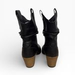 Charles Albert Black Western Cowboy Ankle Boots Vegan Leather Womens Size US 8 Photo 4