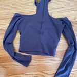 LF Grey long sleeve choker crop top Photo 3