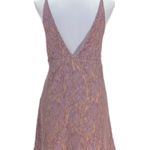 Free People Womens Dangerous Love Deep V Lace Mini Dress Purple Size 12 NEW Boho Photo 11