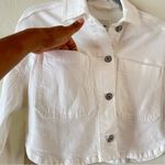 Abercrombie & Fitch  White Cropped Denim Jacket size XS  boyfriend Boxy fit Photo 2