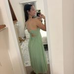 ASOS Pleated Sage Green Midi Dress Photo 3