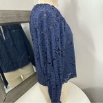 Free People Blue Ruffled Olivia lace Blouse Photo 8