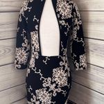 Windsor Black & Cream Mock Neck Backless Patterned Dress Photo 0