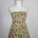Klesis‎ Strapless Sunflower Jacquard Mini Dress Garden Party Grandmacore Size L Yellow Size L Photo 1