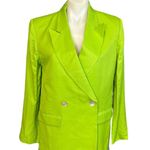 L'Academie Lime Green Boxy Blazer XS Oversized Retro 80s Designer Work $298 NEW Photo 5