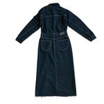 Pistola  Amira Denim Midi Dress Vioght Black High Slit Long Sleeve Size Small NWT Photo 6