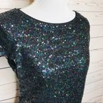 a.n.a Black Sparkle Sequin Cocktail Party Sheath Dress Size Medium New Years Eve Photo 3