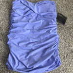 Cami swim NWT 12 lavender Purple Ruched Strapless dress skirted swim one piece Photo 0