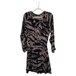 Rails  Jasmine Dress Mocha Bengal Long Sleeve Size Medium Brown Animal Print Photo 2