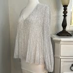 Wilfred  Aritzia Daydreamer Long Sleeve Peplum Blouse White‎ Birch Size Small Photo 1