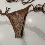 SheIn Sexy Leopard Print Halter Triangle Bikini Set Womens Small Brown/Gold Swim Photo 2