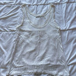 Sandro Paris Womens Size 2 Tank Top Blouse White Striped Viscose Office Business Photo 0