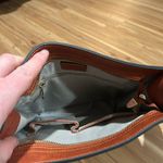 HKCLUF Camel Brown Leather Crossbody Bag 2 Straps and Matching Personal Bag Black Photo 2