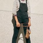 Madewell • Skinny Overalls in Lunar Wash faded black denim stretch side zip Photo 3