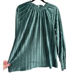 Cable & Gauge NWT  Velour‎ Long Sleeve Mock Neck Blouse Top Green Size Large Photo 4