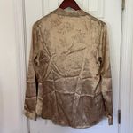 Victoria's Secret Victoria’s Secret Bronze Floral Satin Pajama Blouse Photo 4