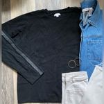 Apt. 9 ‎ Crew Neck Nordic Sleeve Stripe Black Pima Cotton Size XL Photo 1