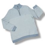 Liz Claiborne  Striped Multi Knit Quarter Zip Mock Neck Sweater Blue White XL Photo 10