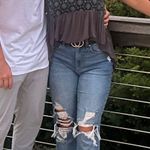 Grey Open Tie Back Tank Size L Photo 0