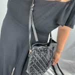 Talbots  Black Leather Quilted Bucket Bag Photo 8