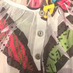 Crimson Ivy Off Shoulder Blouse Flower Print Rhinestone Accents Sz S Multicolor White Photo 9