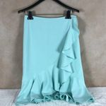 Calvin Klein Turquoise Ruffled Asymmetrical Skirt NWOT 4 Photo 3