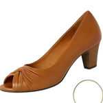 Earthies Raynia Taupe Tan Leather Peep Toe Heels Women’s 7.5 Minor Scuffs in GUC Photo 0